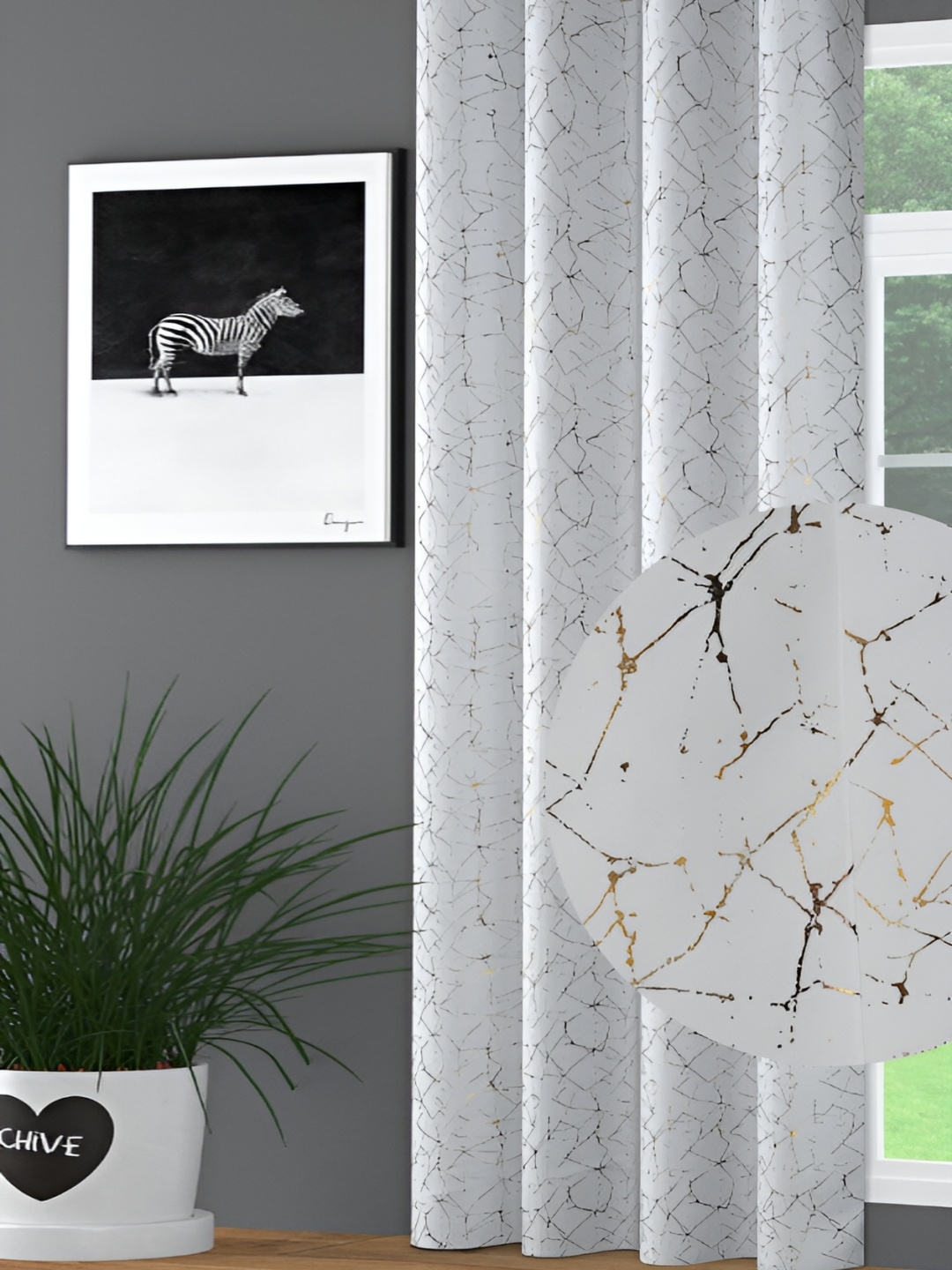 

JUBILANT HOME FASHION White Black Out Door Curtain