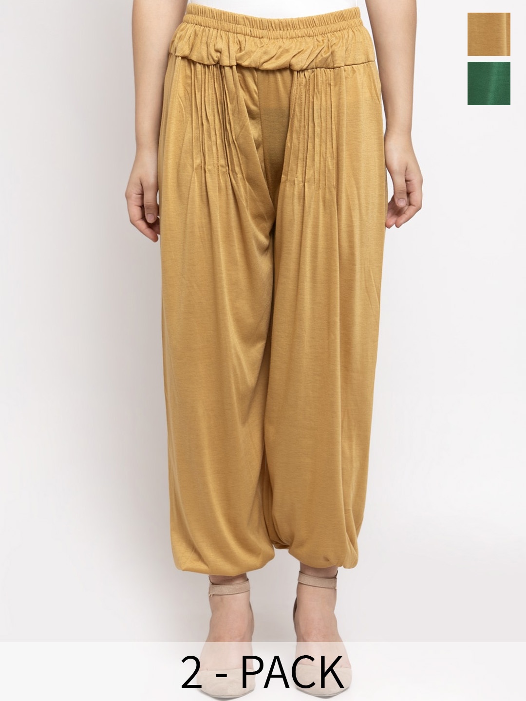 

Jinfo Women Pack Of 2 Loose Fit Harem Pants, Khaki