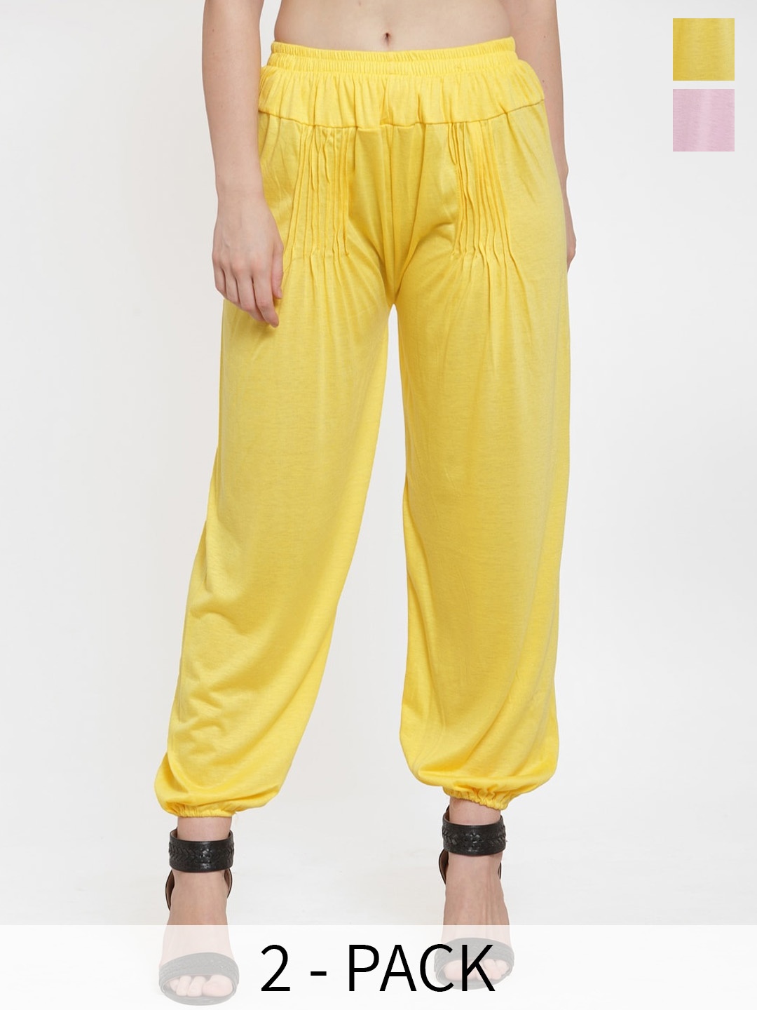 

Jinfo Pack of 2 Loose Fit Salwar, Yellow