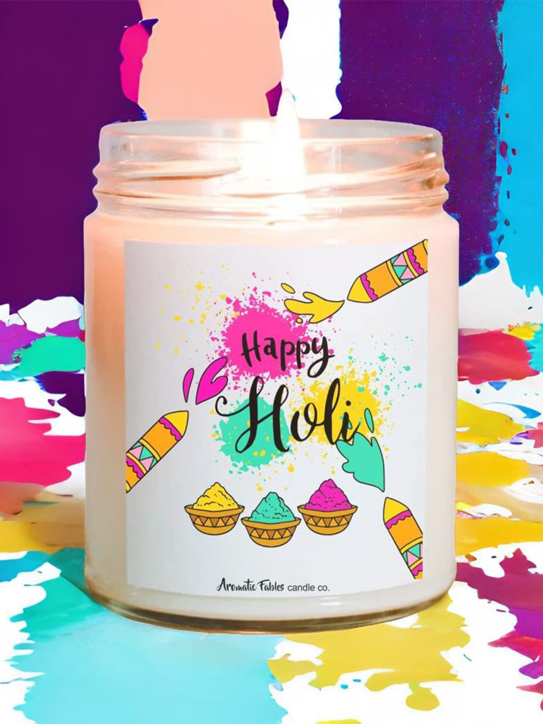 

Aromatic Fables White Blossoms of Joy Jasmine Bloom Holi Scented Candle