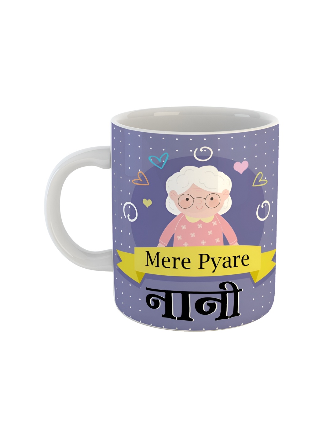 

ARTBUG White & Purple Printed Ceramic Glossy Mug 350 ml