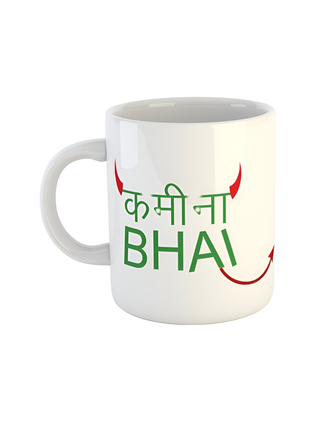 ARTBUG White & Green Text Or Slogans Printed Ceramic Glossy Mug 350ml