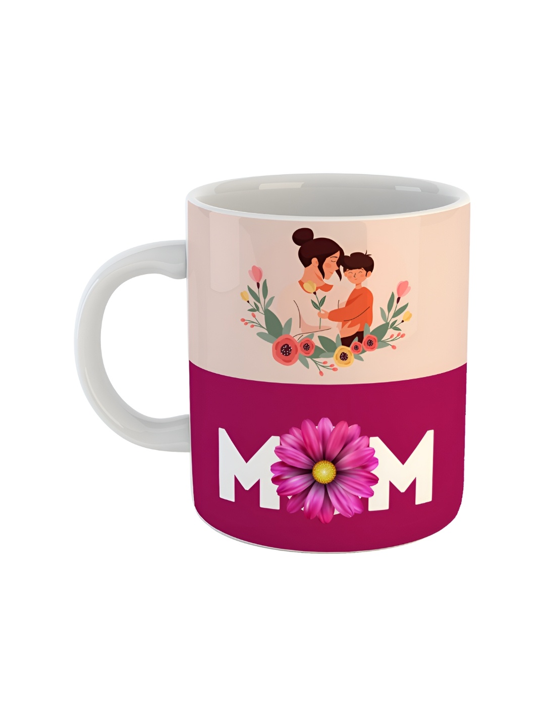 

ARTBUG White & Pink Printed Ceramic Glossy Mugs