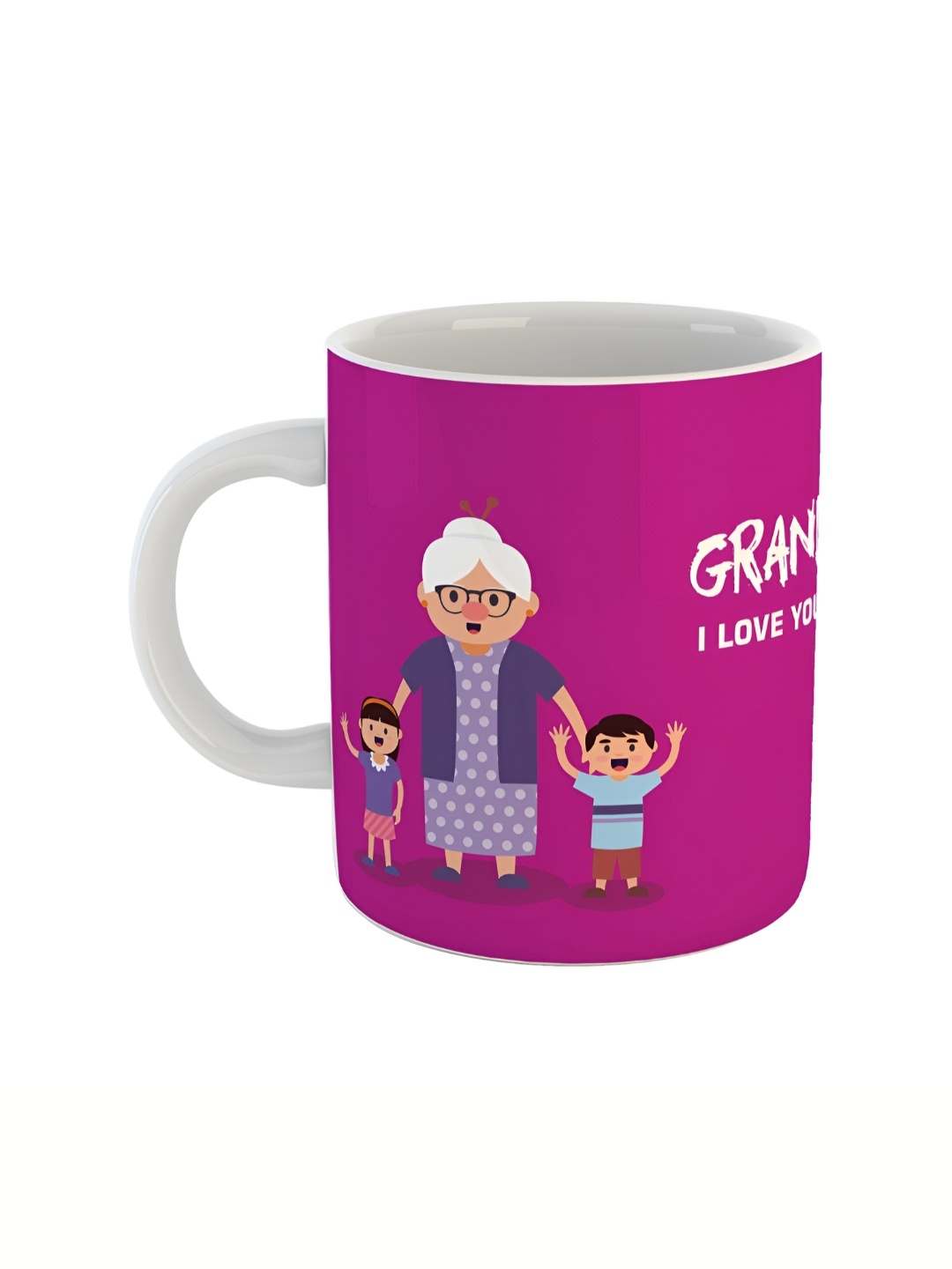 

ARTBUG White Purple Typography Printed Ceramic Glossy Mug 350 ml