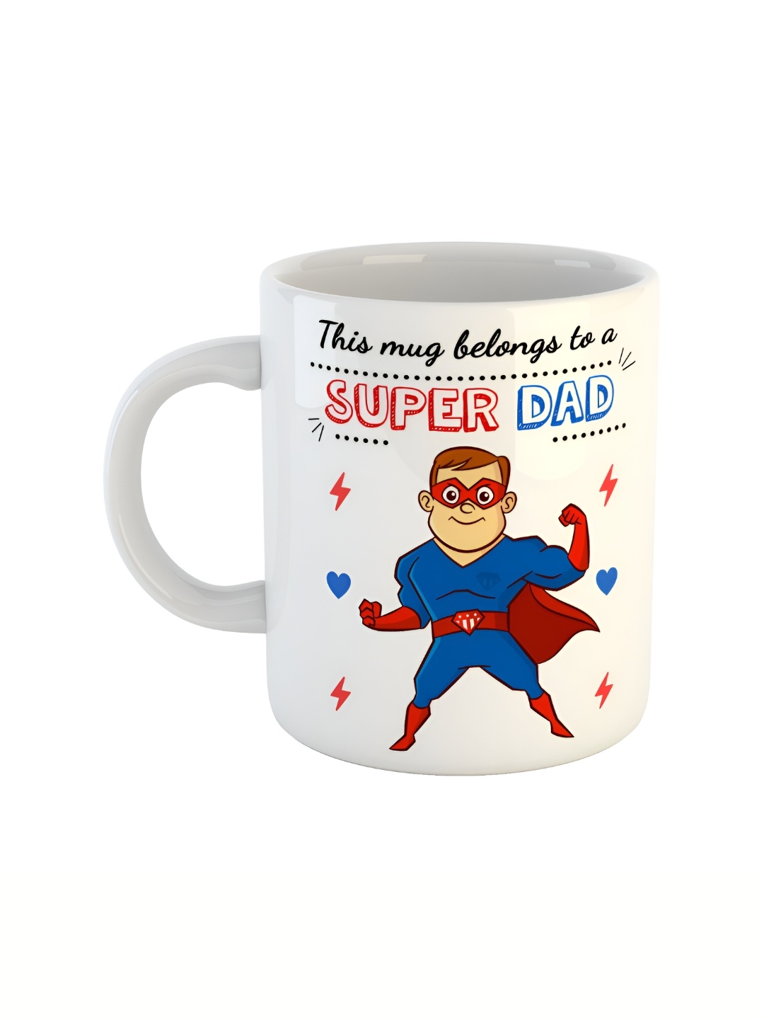 

ARTBUG White & Blue Graphic Printed Ceramic Glossy Mug 350 ml