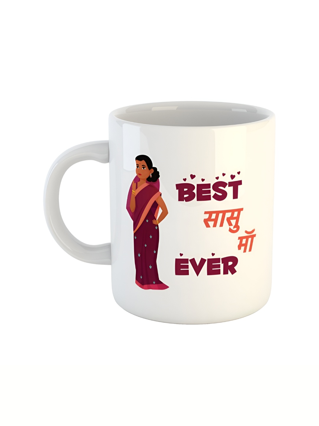 

ARTBUG White & Red Printed Ceramic Glossy Mug 350 ml