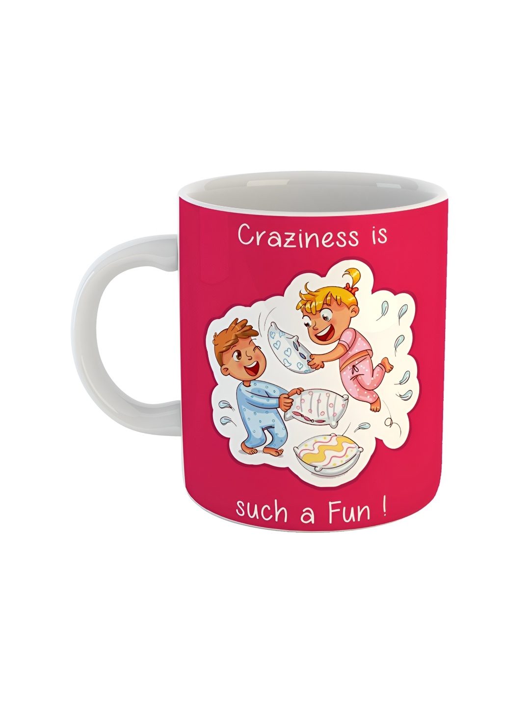 

ARTBUG White & Pink Printed Ceramic Glossy Mug 330 ml
