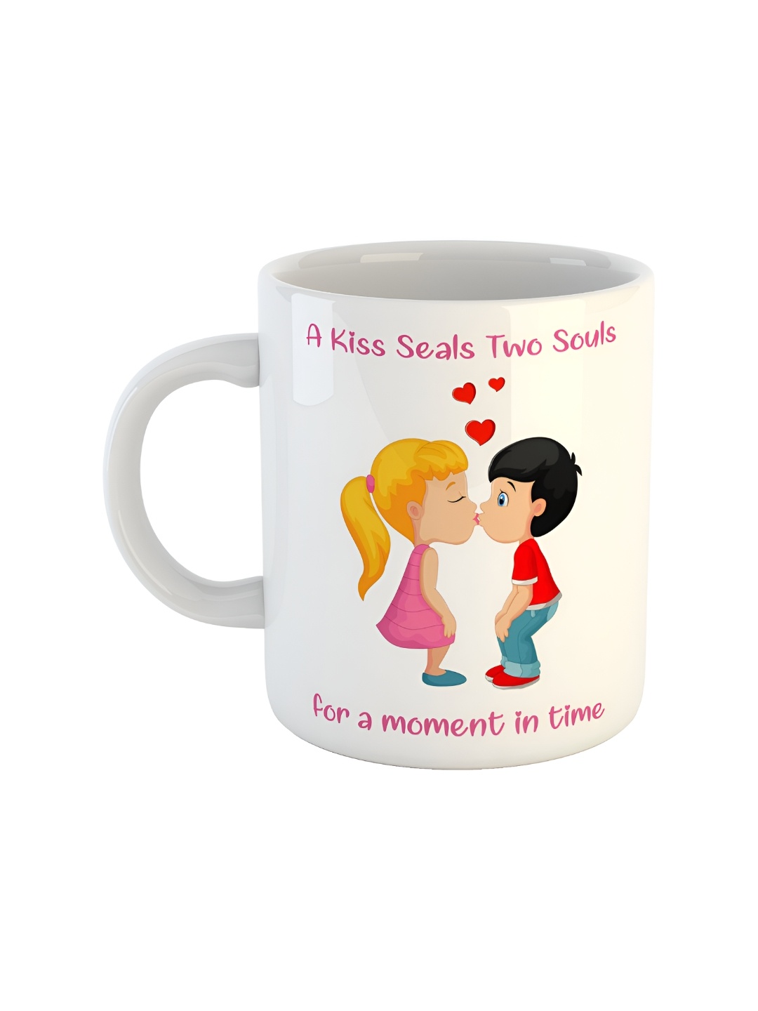 

ARTBUG White & Pink Printed Ceramic Glossy Mugs