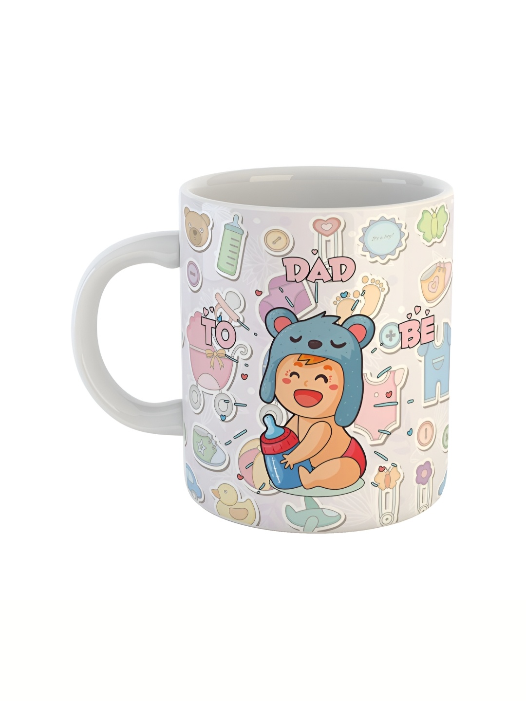 

ARTBUG White & Pink Printed Ceramic Glossy Mug 350ml