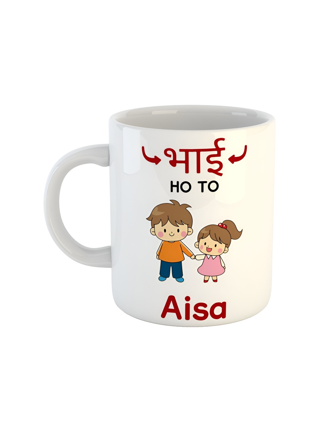 

ARTBUG White & Maroon Printed Ceramic Glossy Mug 350ml