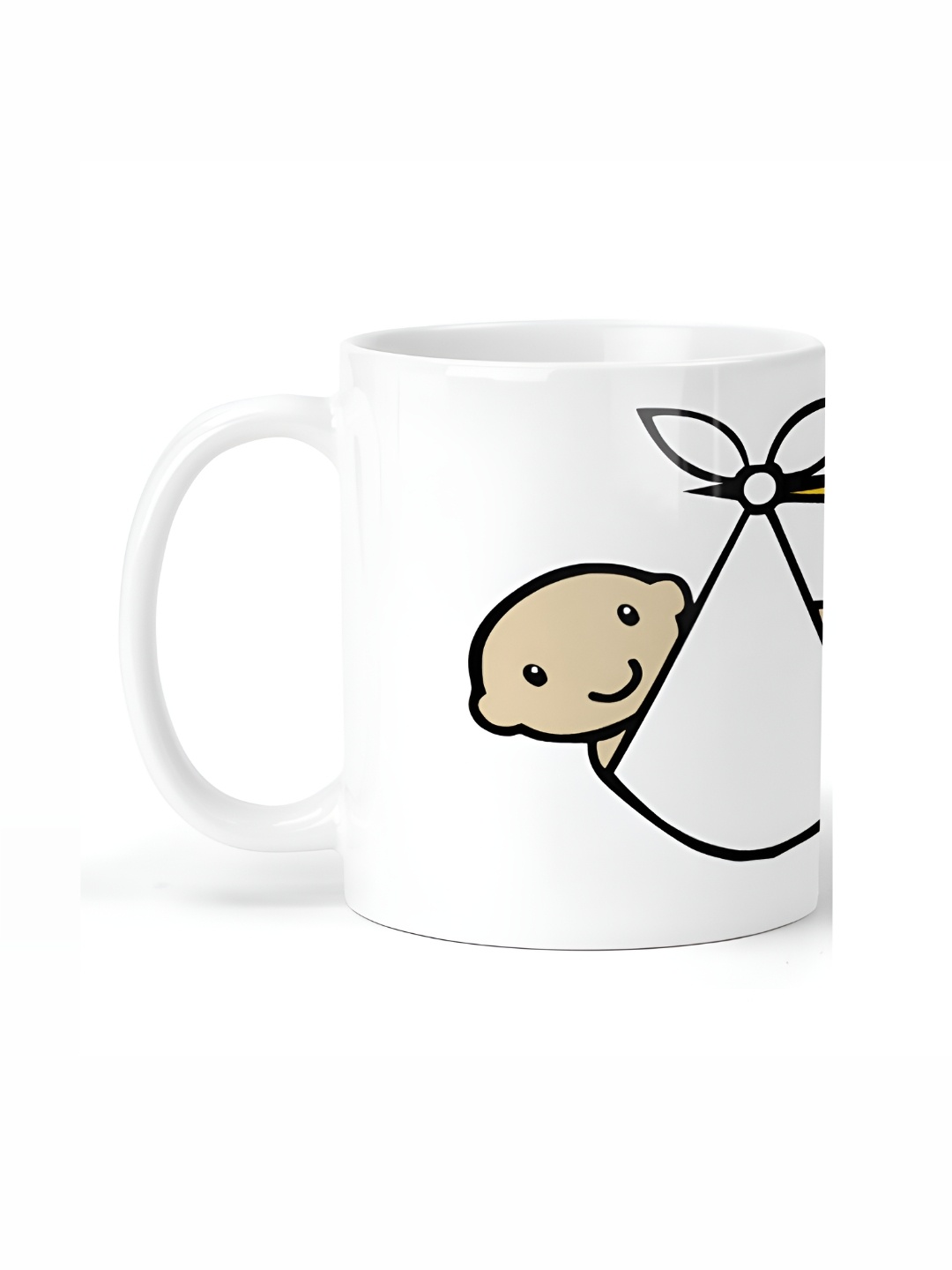 ARTBUG White Printed Ceramic Glossy Mugs