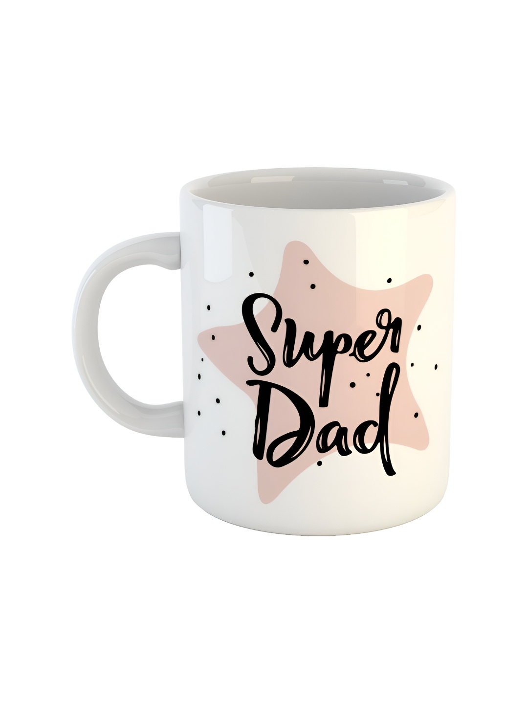 ARTBUG White & Pink Printed Ceramic Glossy Mug 350 ml
