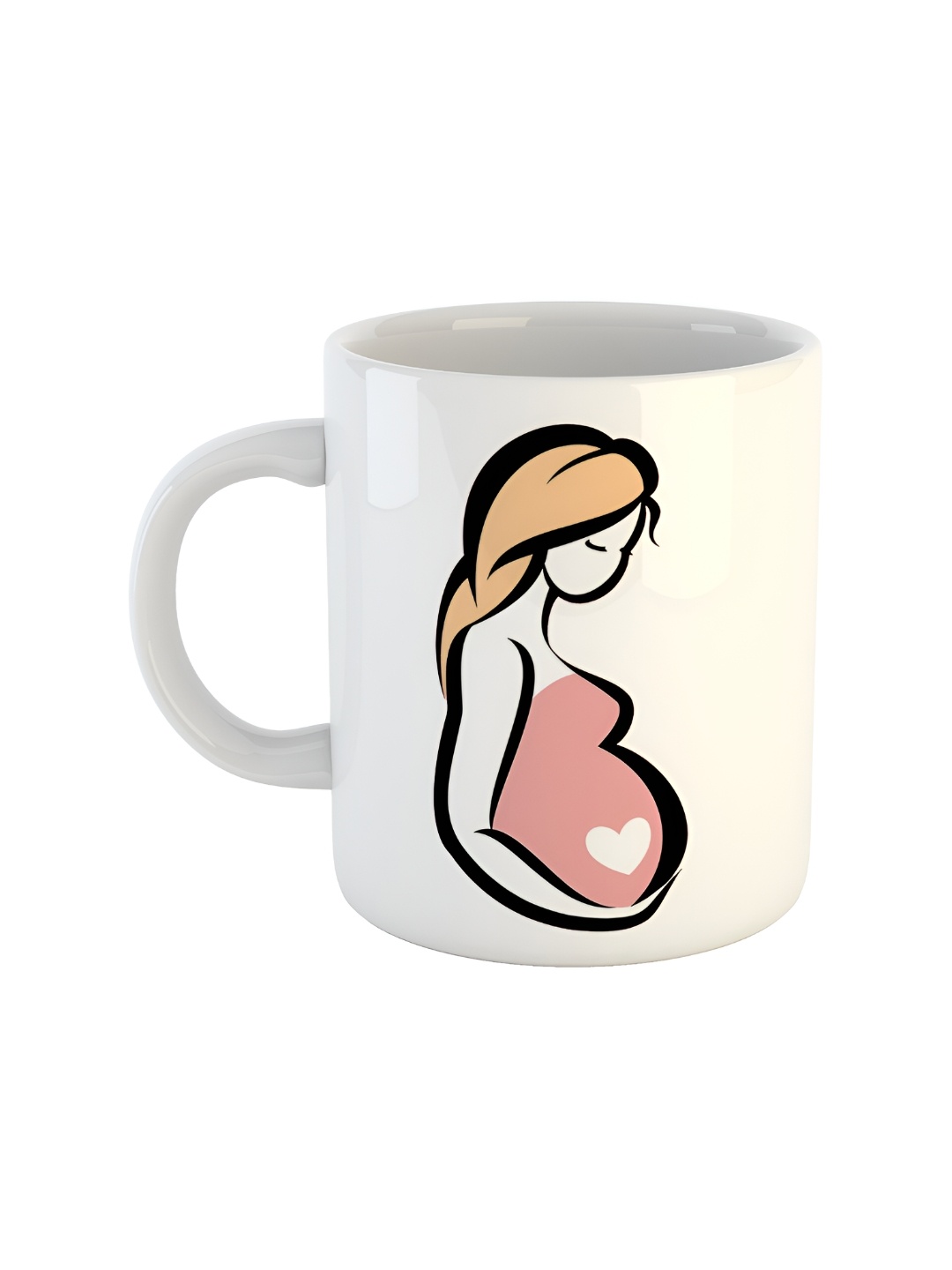 

ARTBUG White & Pink Printed Ceramic Glossy Mug 350ml