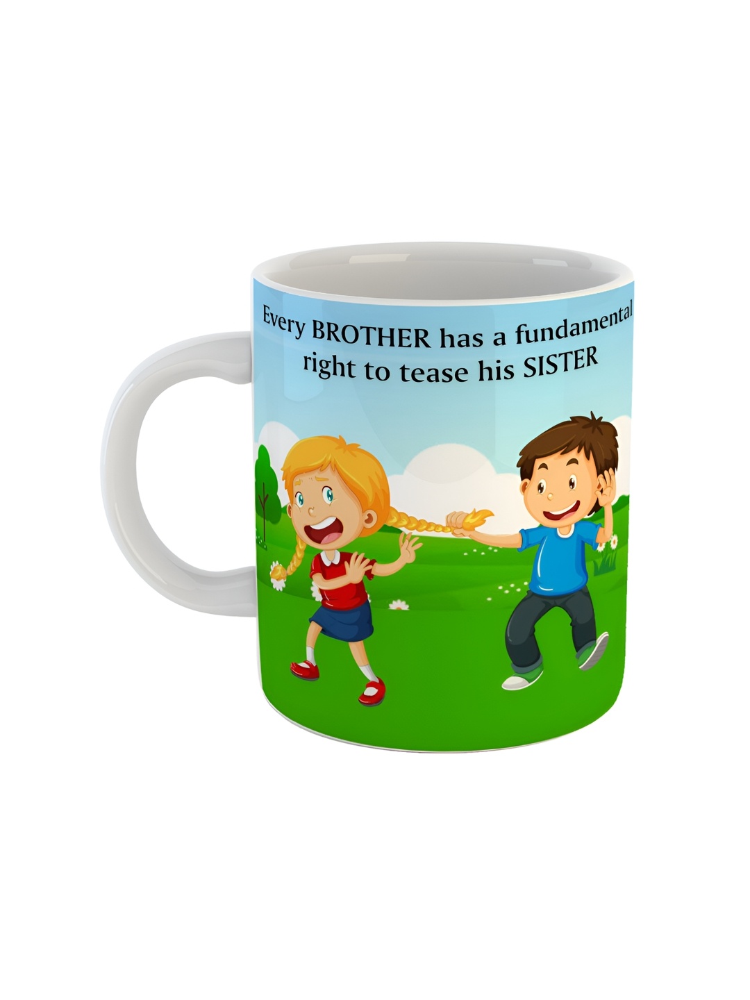 

ARTBUG White & Green Printed Ceramic Glossy Mug 350 ml