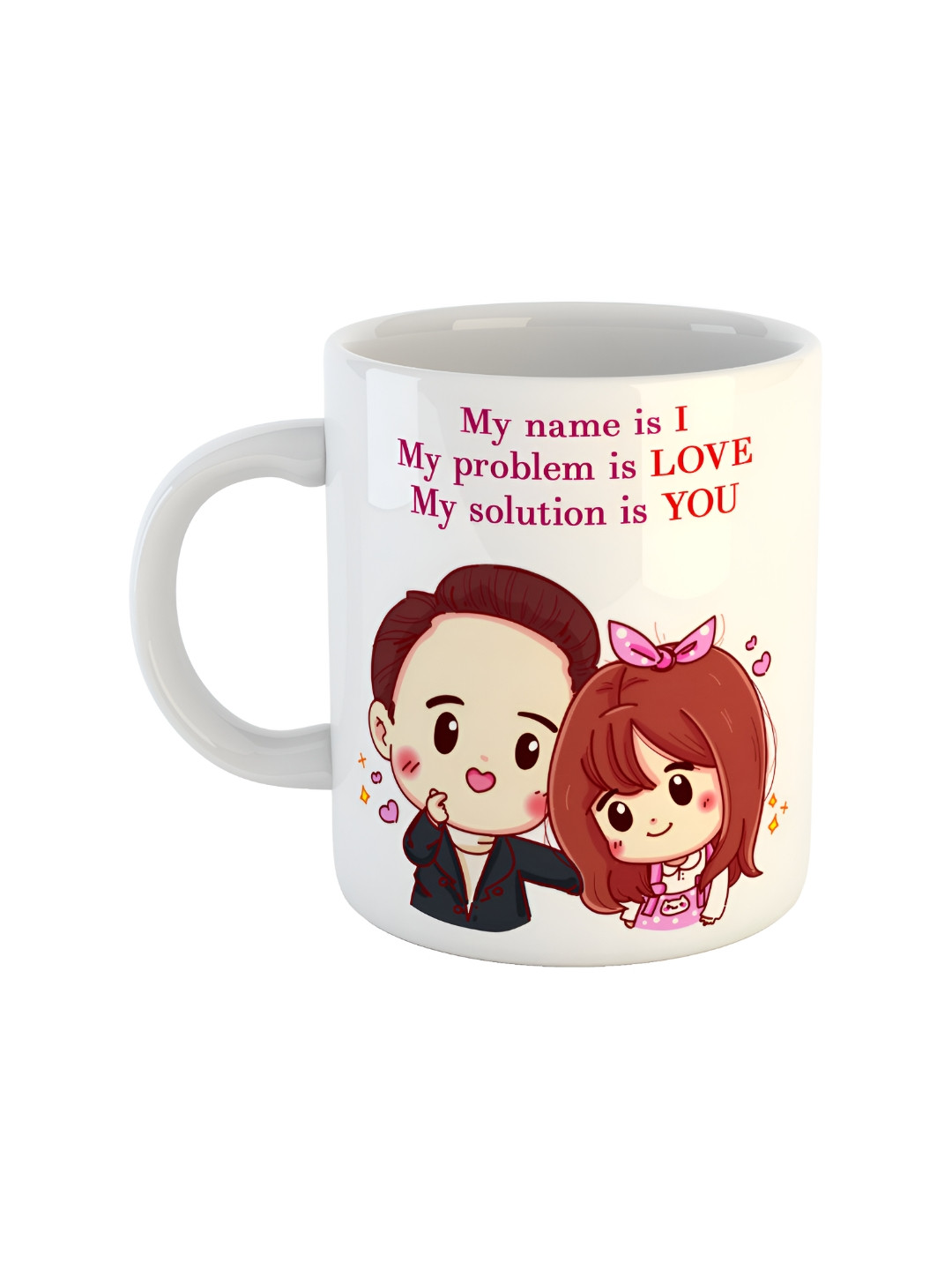 

ARTBUG White & Pink Printed Ceramic Glossy Mugs