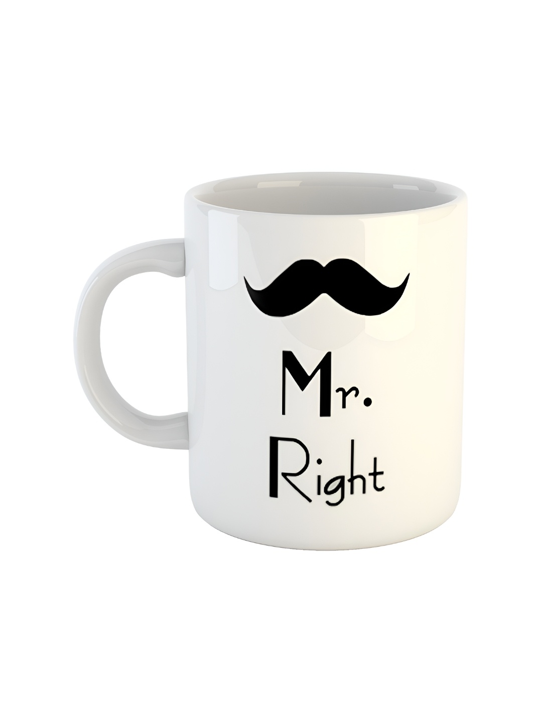 ARTBUG White & Black Printed Ceramic Glossy Mug 350 ml