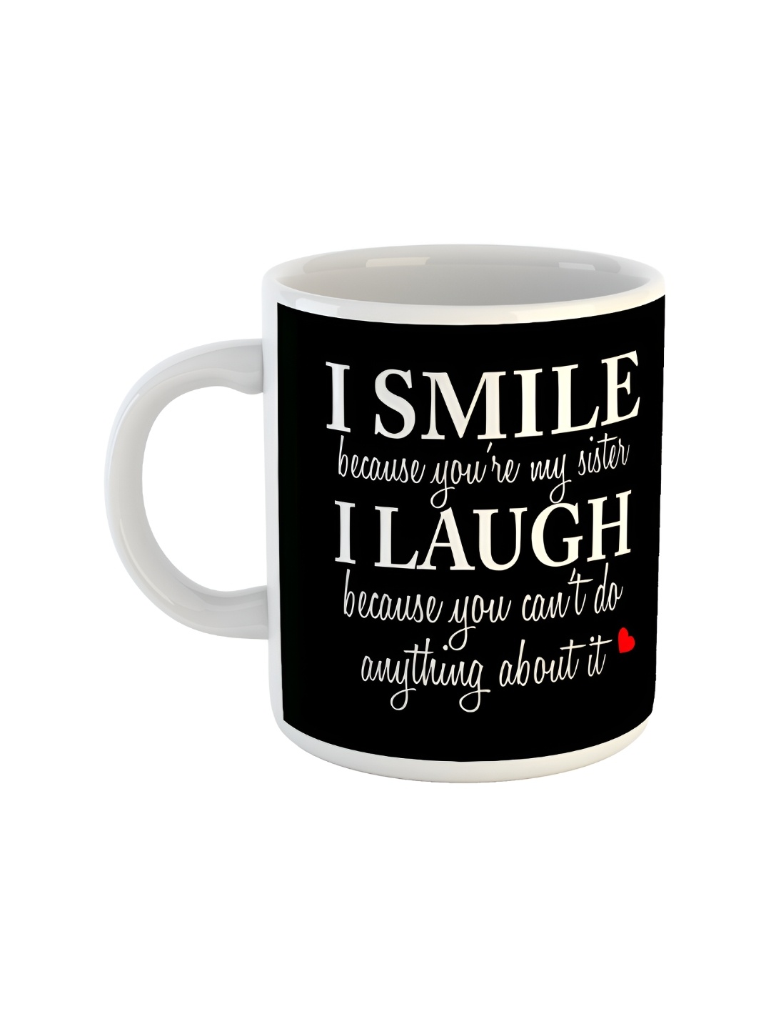 

ARTBUG Black Printed Ceramic Glossy Mug 350 ml, White