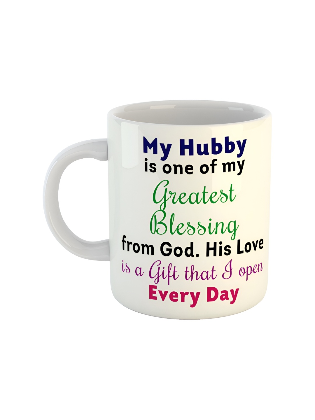 

ARTBUG White Typography Printed Ceramic Glossy Mug 350 ml