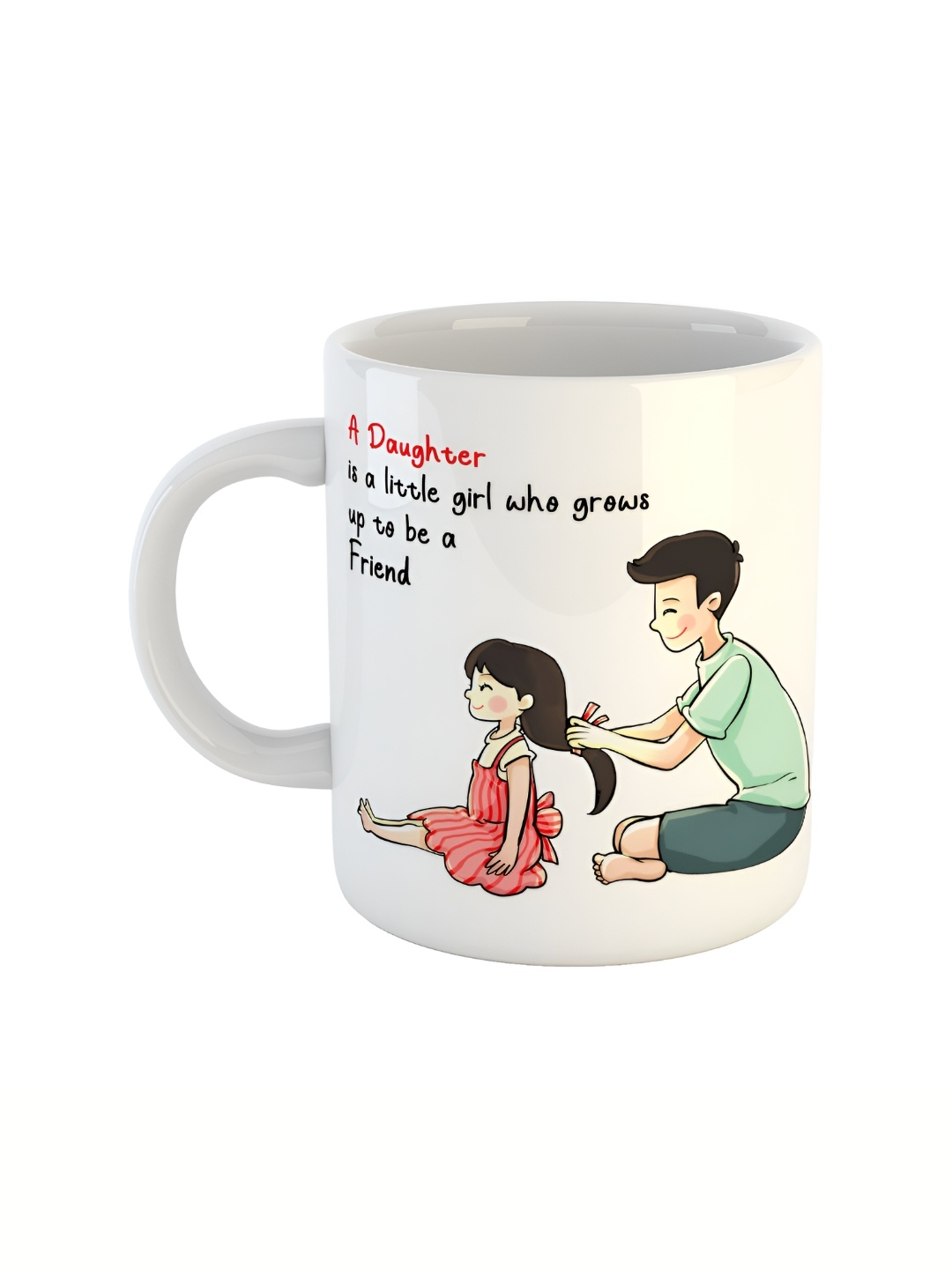 ARTBUG White Typography Printed Ceramic Glossy Mug 350 ml