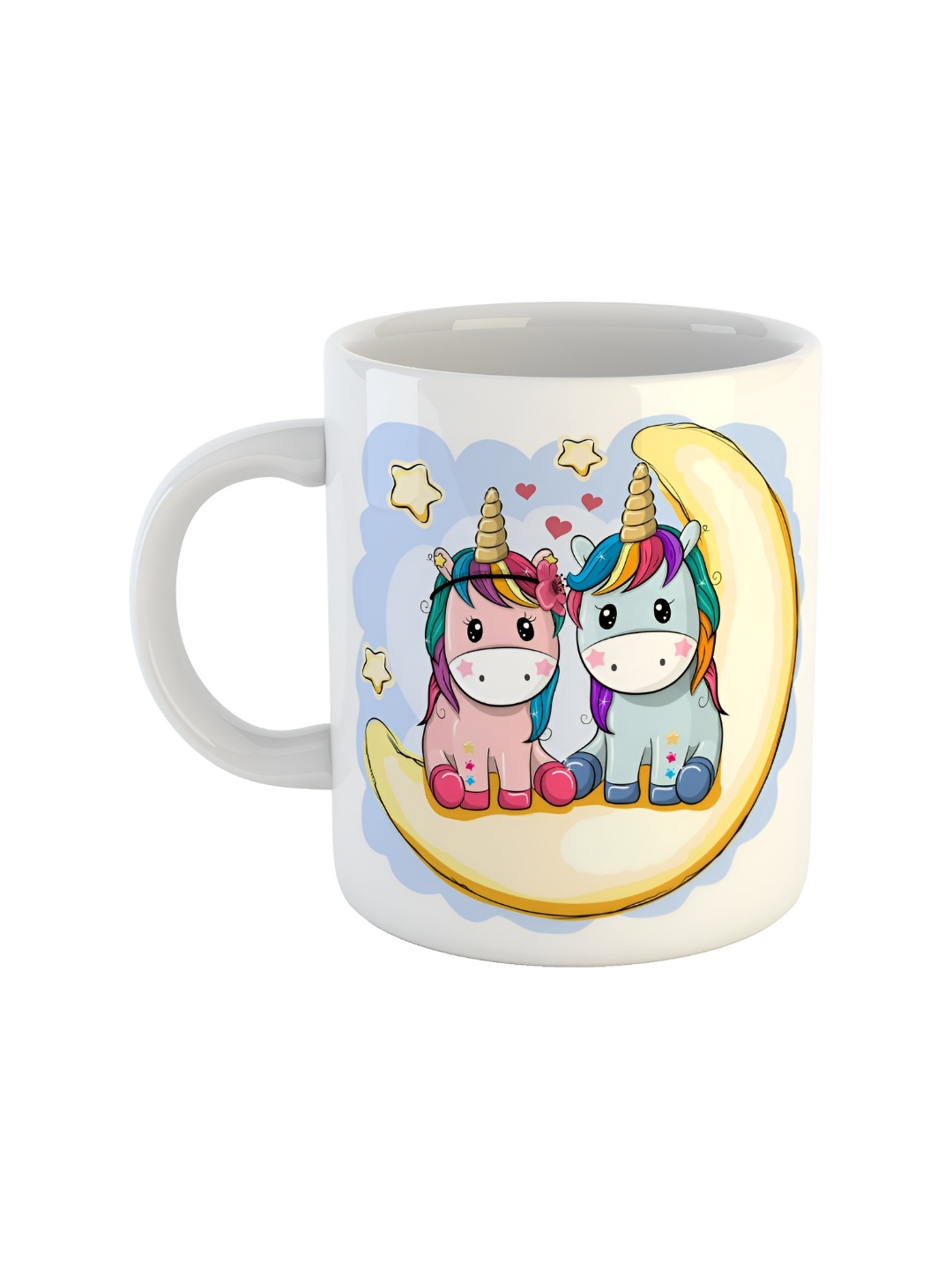 

ARTBUG White & Blue Printed Ceramic Glossy Mugs 350 ml