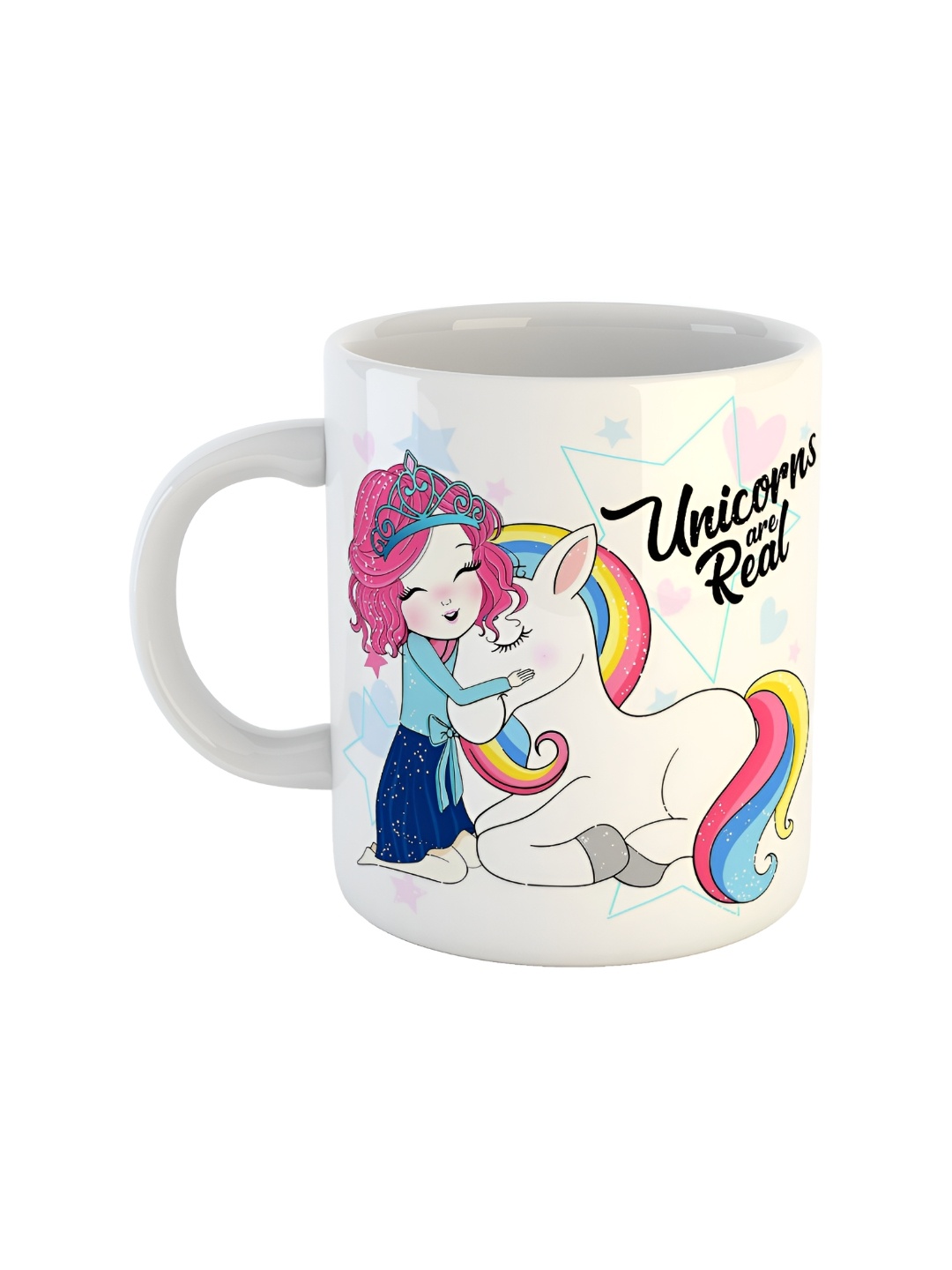 

ARTBUG White & Pink Printed Ceramic Glossy Mug 350 ml