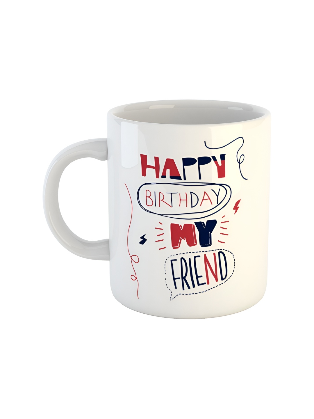 

ARTBUG White & Red Printed Ceramic Glossy Mug 350ml
