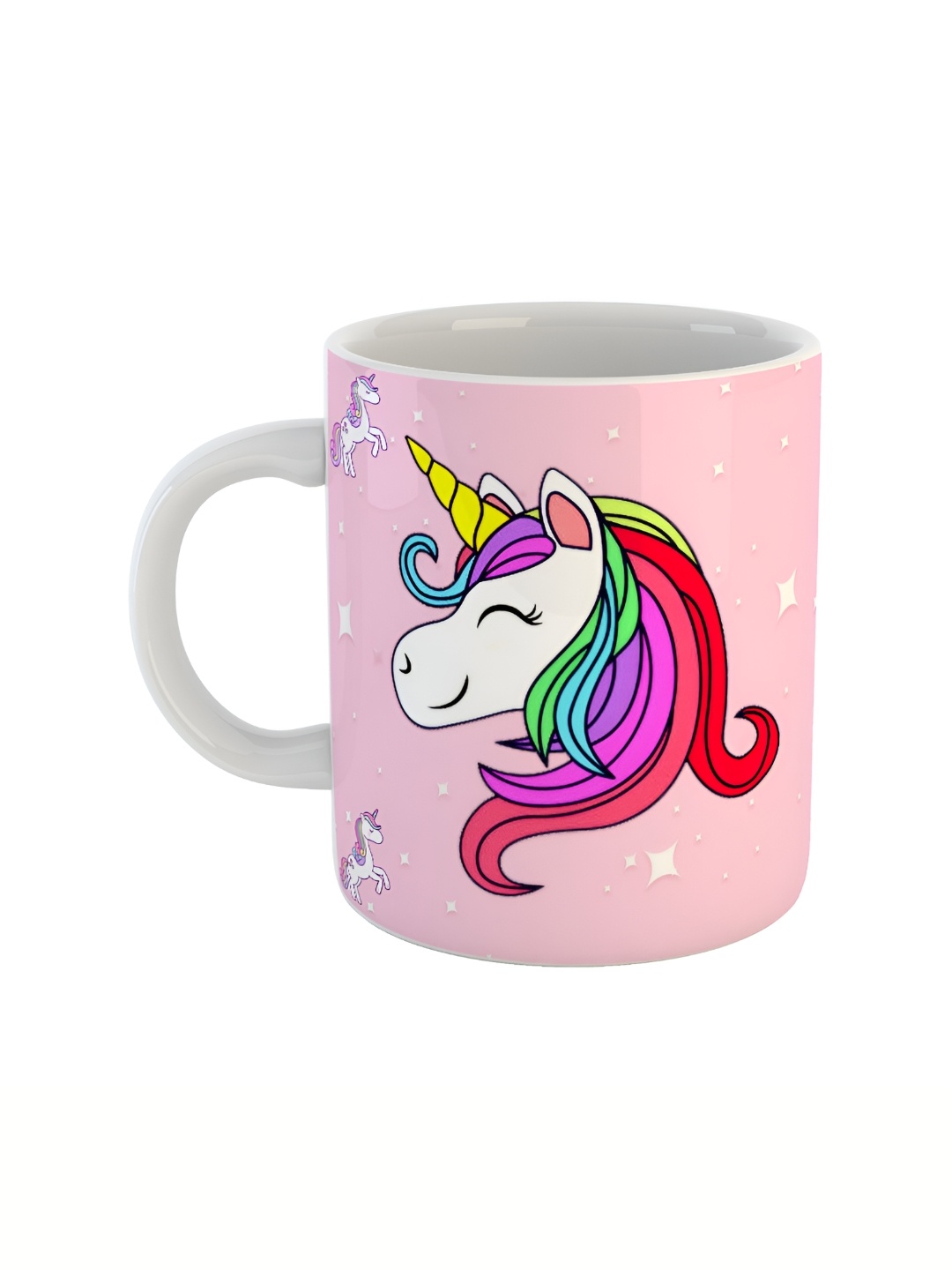 

ARTBUG White & Pink Printed Ceramic Glossy Mug 350ml