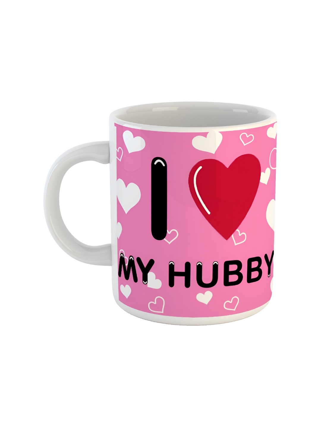 ARTBUG White Printed Ceramic Glossy Mug