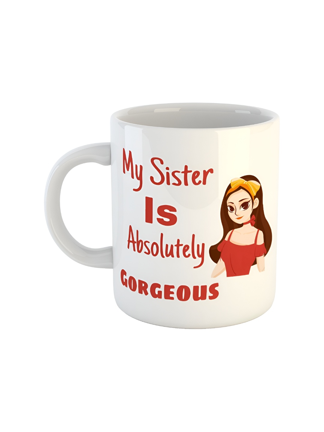 

ARTBUG White & Yellow Printed Ceramic Glossy Mugs 350 ml