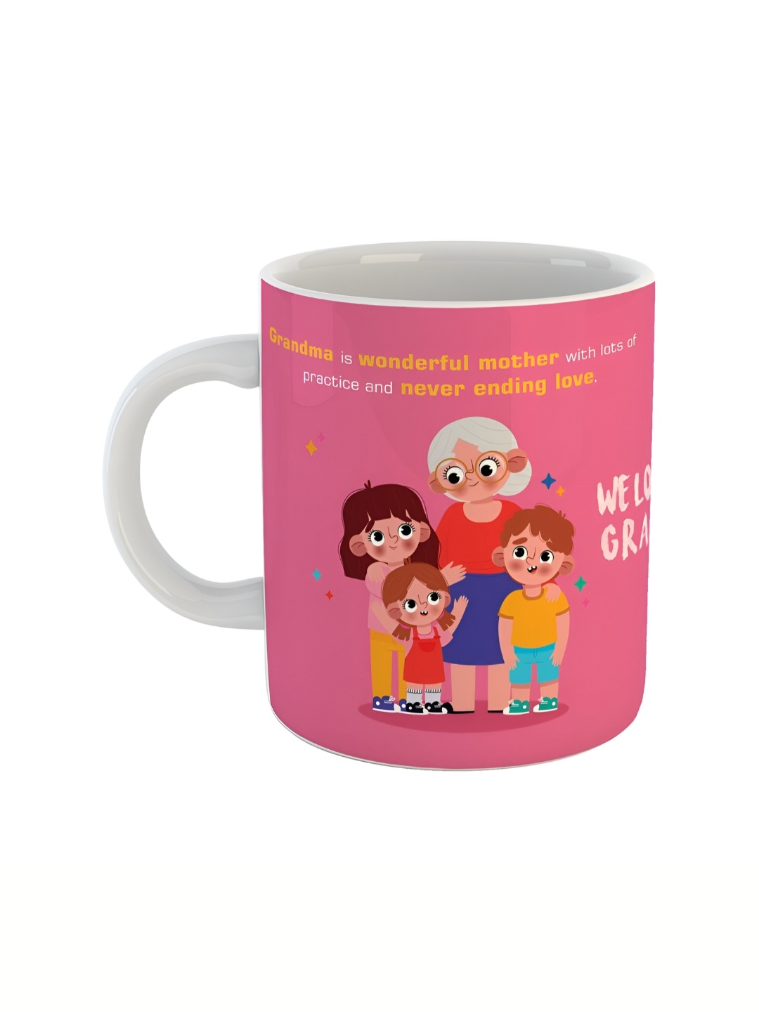 

ARTBUG White & Pink Printed Ceramic Glossy Mug 350ml
