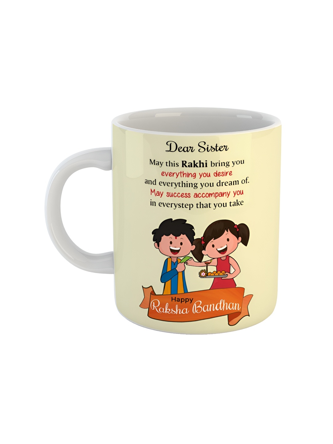 

ARTBUG White & Yellow Printed Ceramic Glossy Mug 350 ml