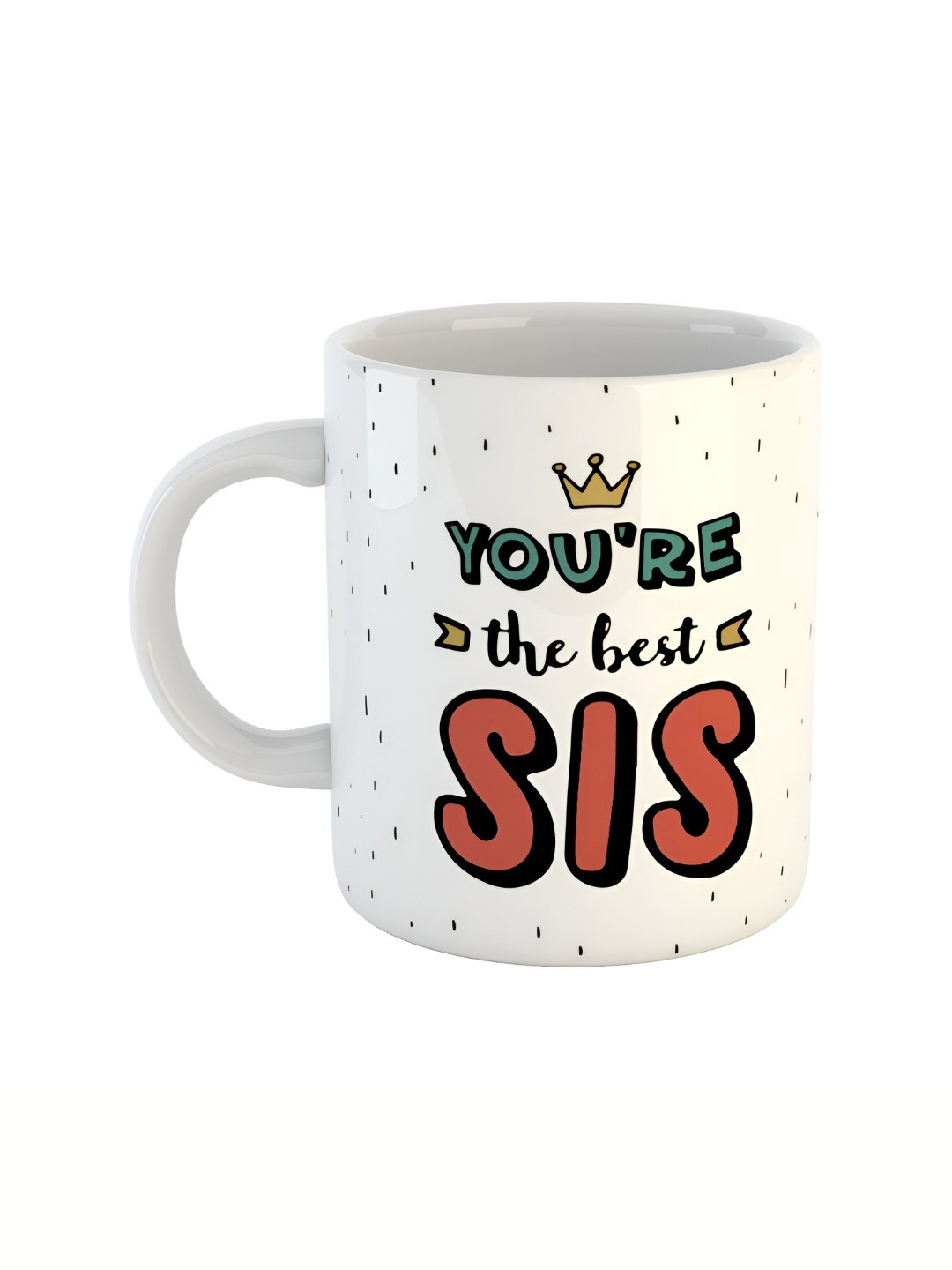 

ARTBUG White & Red Printed Ceramic Glossy Mug 350 ml