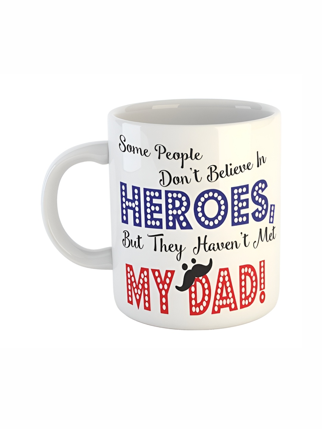 

ARTBUG White & Blue Printed Ceramic Glossy Mugs 330 ml