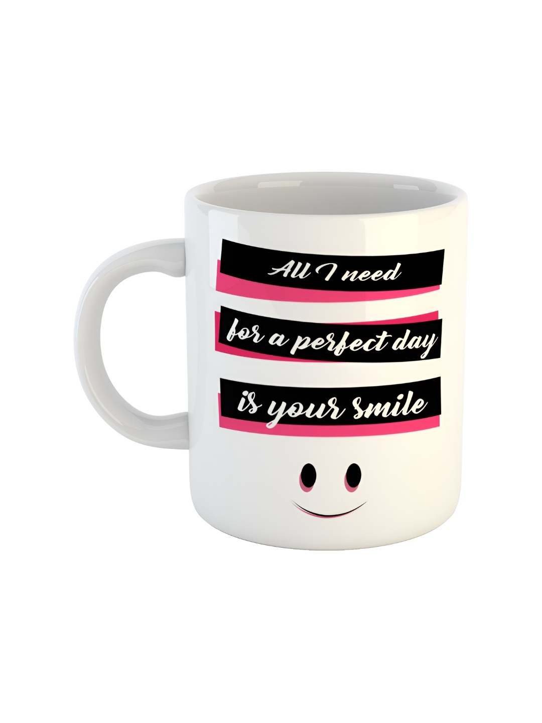 ARTBUG White & Black Printed Ceramic Glossy Mug 350 ml