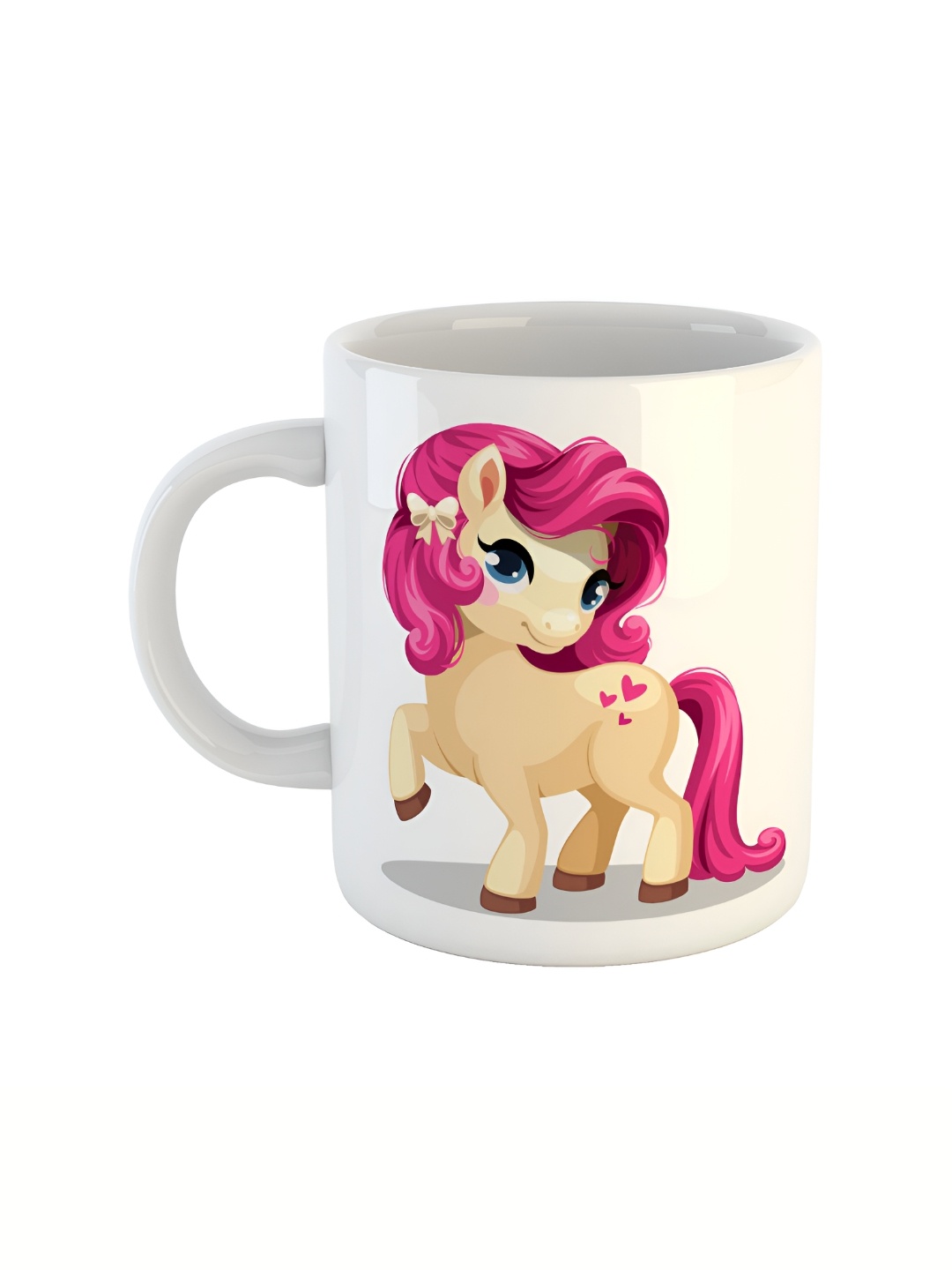 ARTBUG White & Pink Printed Ceramic Glossy Mug 350ml