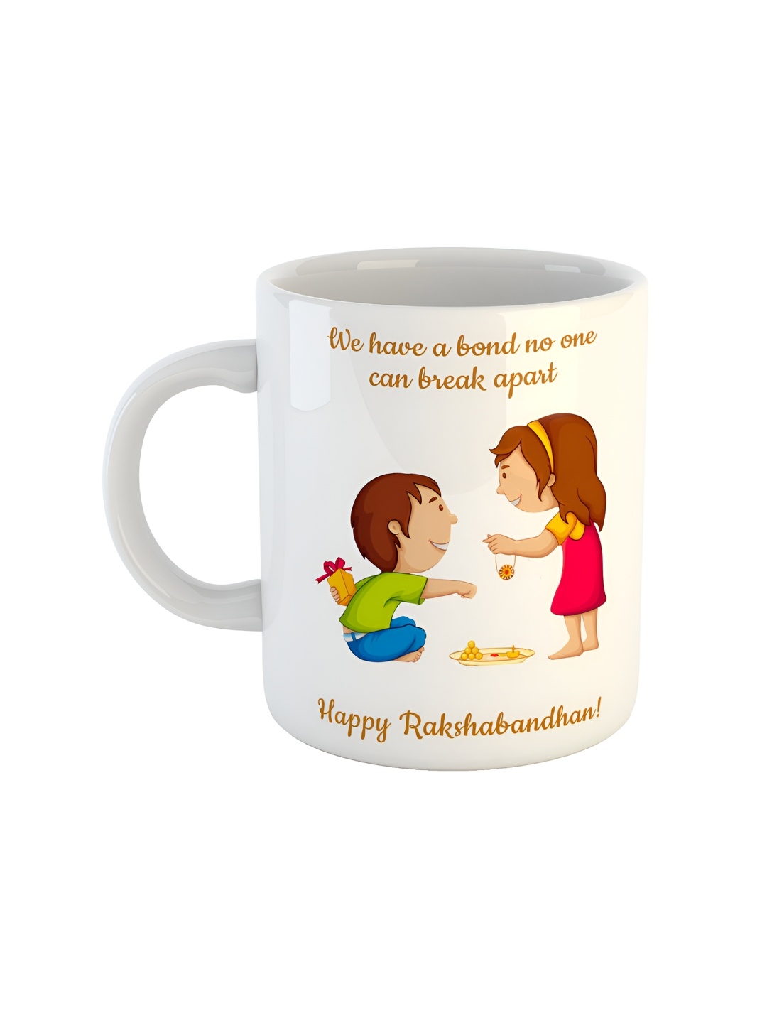 

ARTBUG White & Yellow Text Or Slogans Printed Ceramic Glossy Mug 350ml