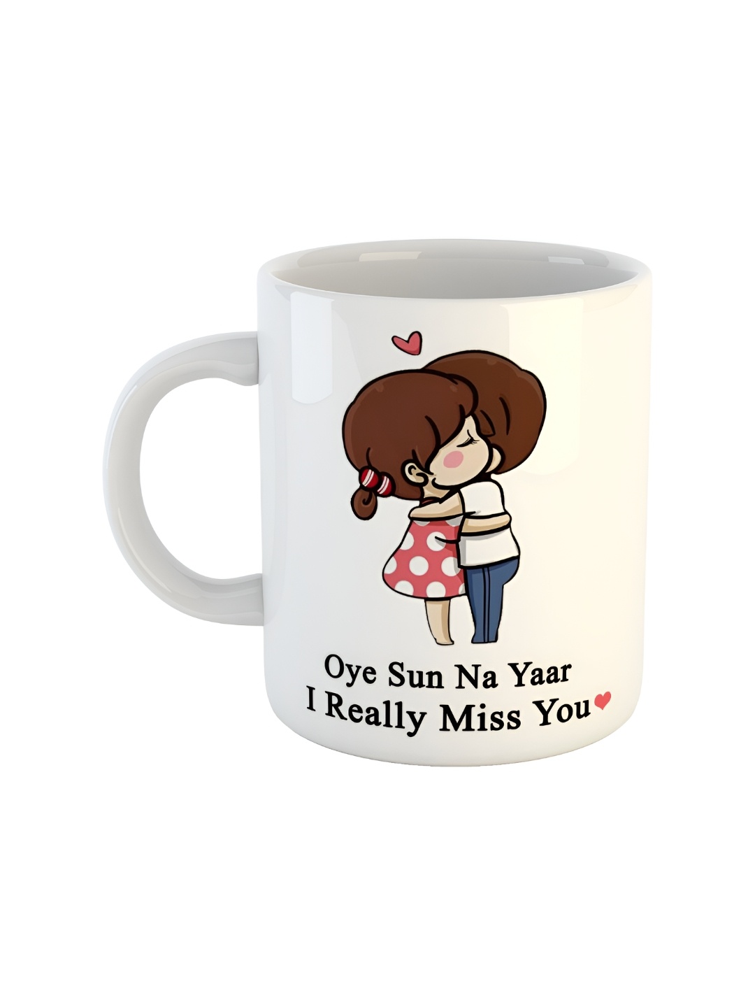 ARTBUG White Printed Ceramic Glossy Mug 350 ml