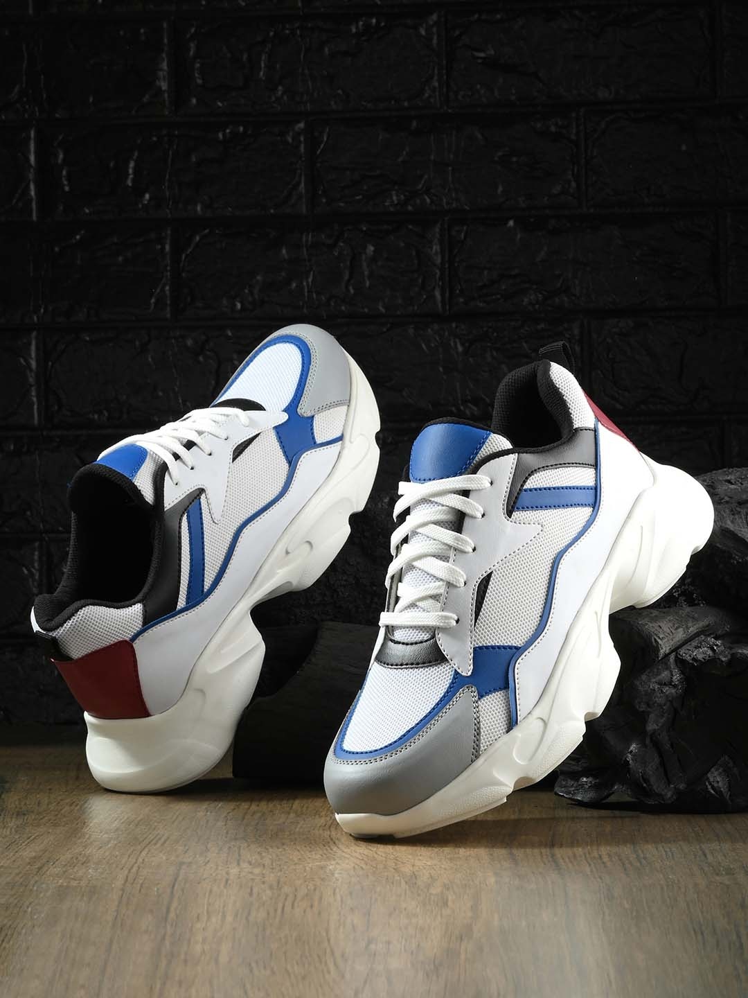 

El Paso Men Colourblocked Lightweight Leather Sneakers, Blue