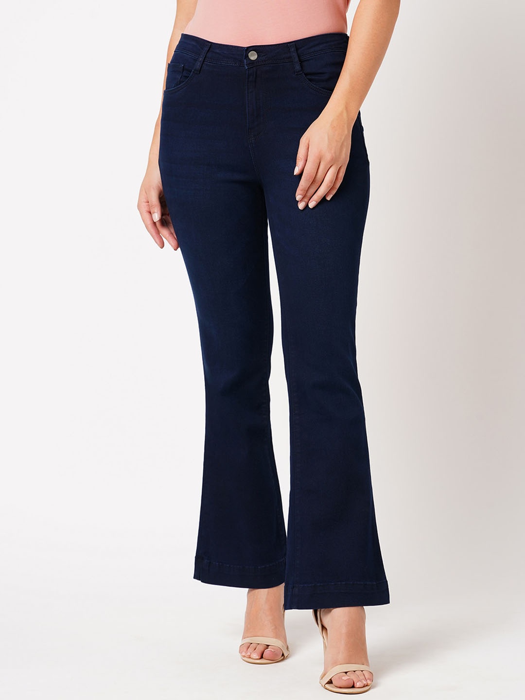 

Kraus Jeans Women Flared High-Rise Clean Look Jeans, Blue