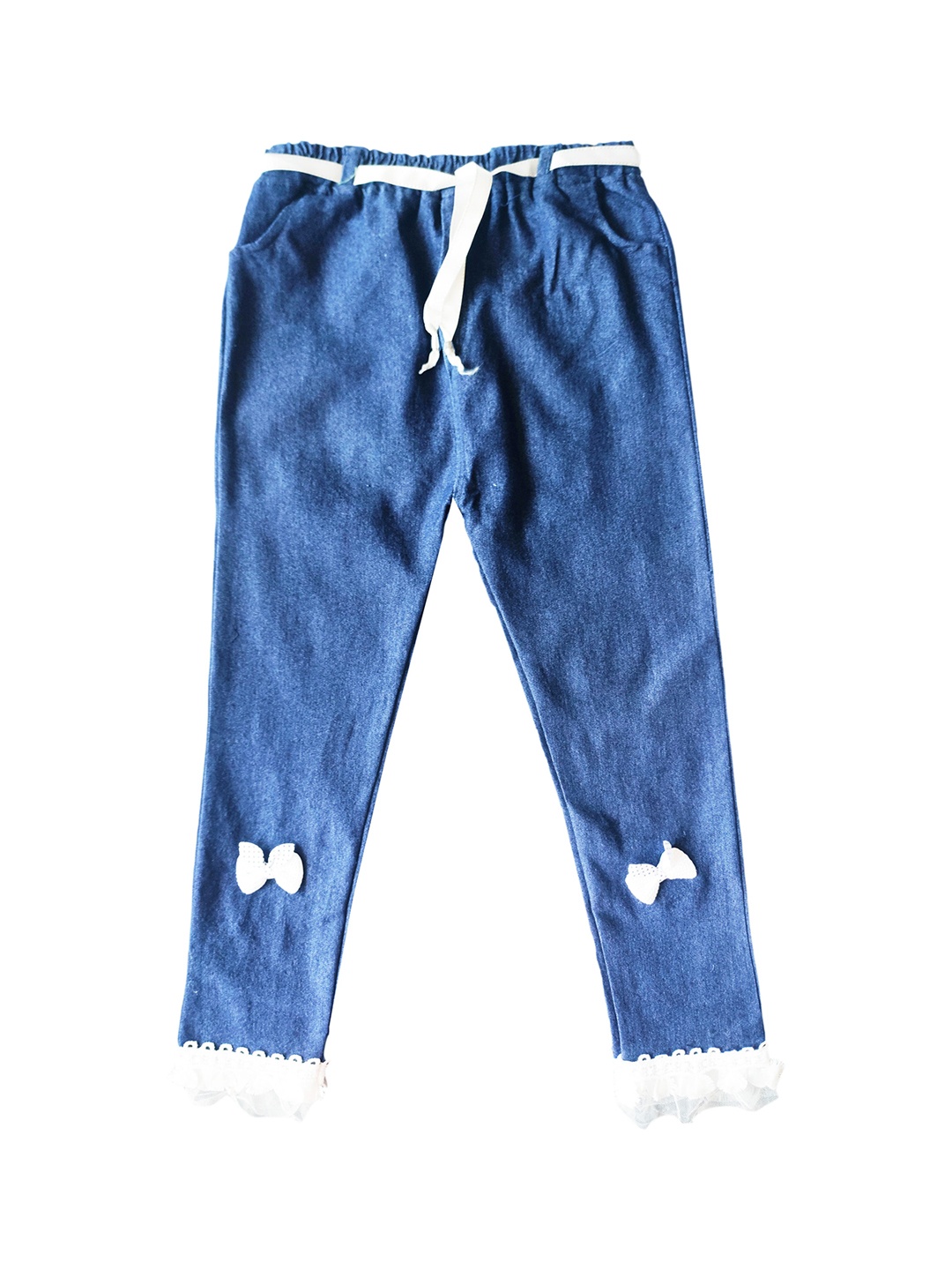 

BAESD Girls Mid-Rise Narrow Slim Fit Slash Knee Stretchable Jeans, Blue