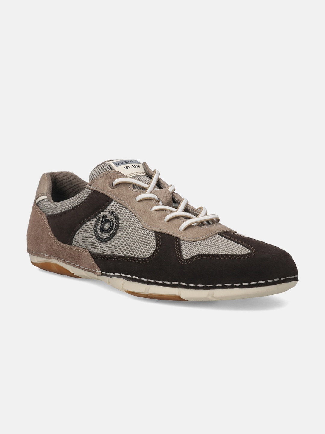 

Bugatti Sandstone Men Colourblocked Suede Sneakers, Brown