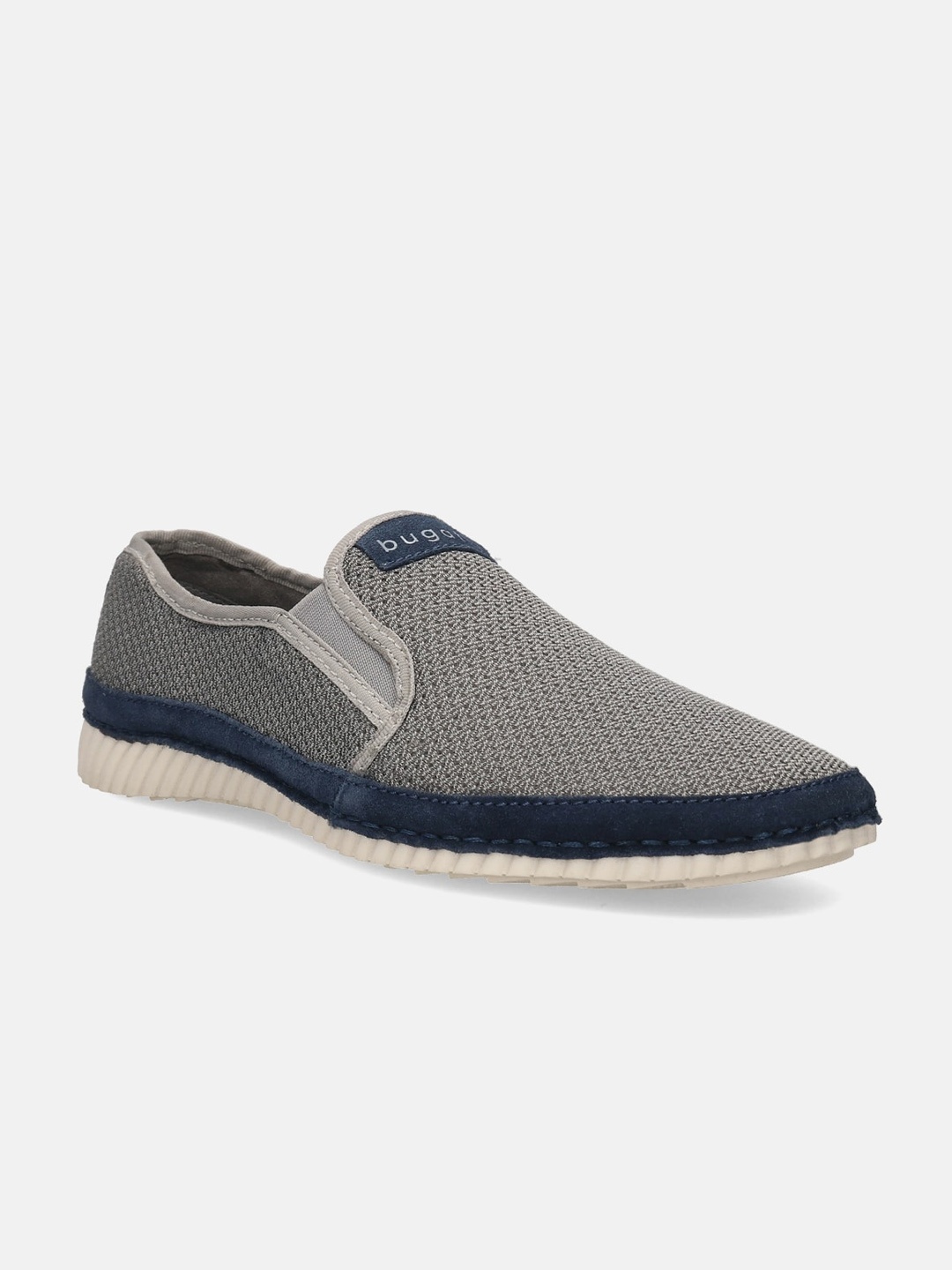 

Bugatti Colville Men Textured Round Toe Textile Slip-On Sneakers, Grey