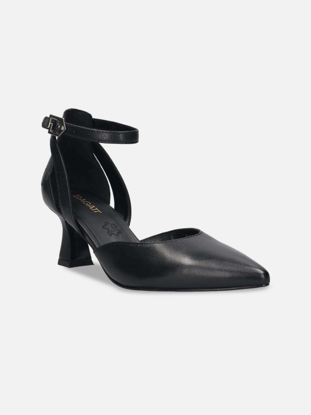

BAGATT Varese Leather Block Heeled Pumps, Black