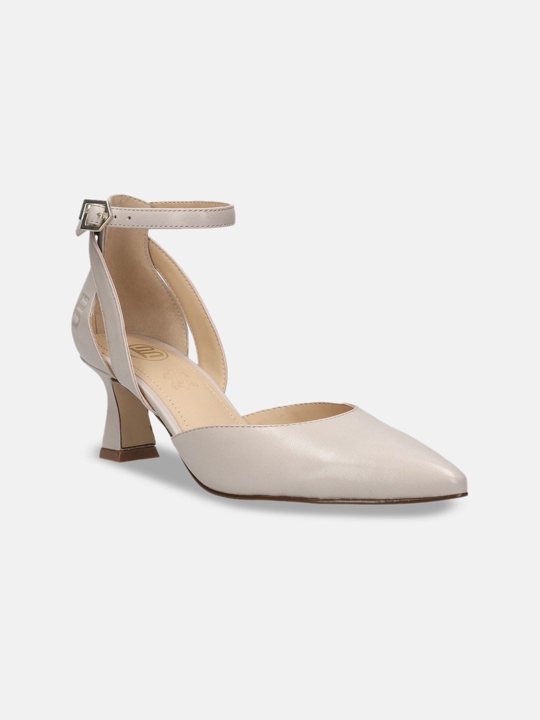 

BAGATT Varese Leather Block Heeled Pumps, Off white