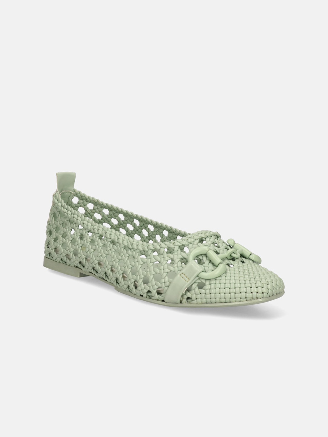 

BAGATT Amalia Textured Buckle Detailed Ballerinas, Green