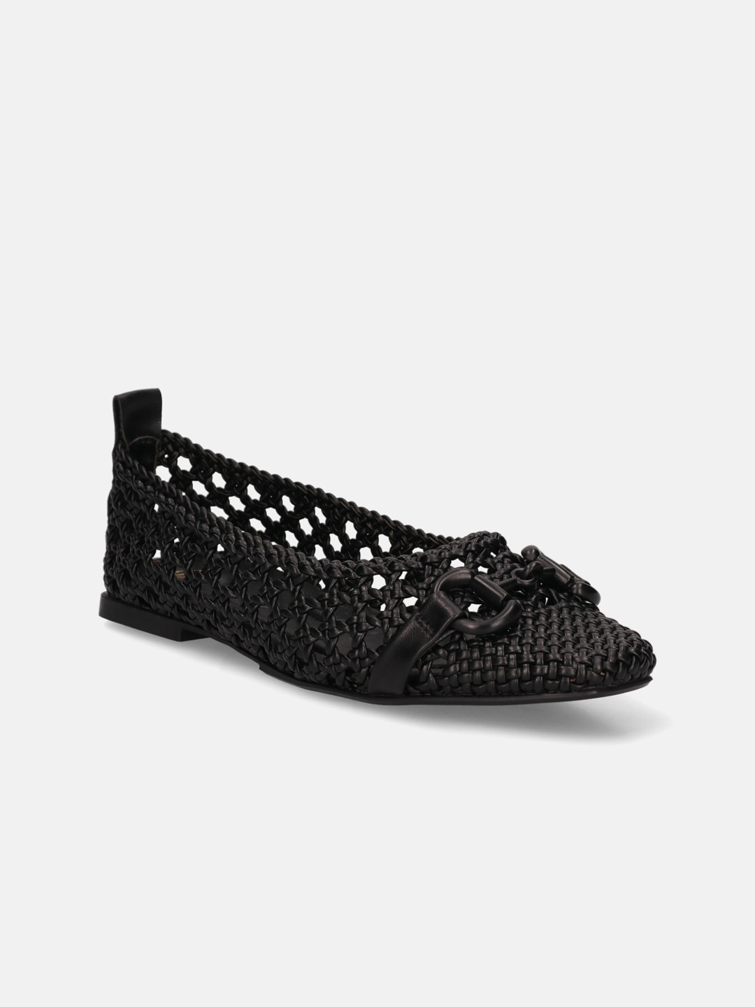 

BAGATT Amalia Textured Round Toe Laser Cuts Ballerinas, Black