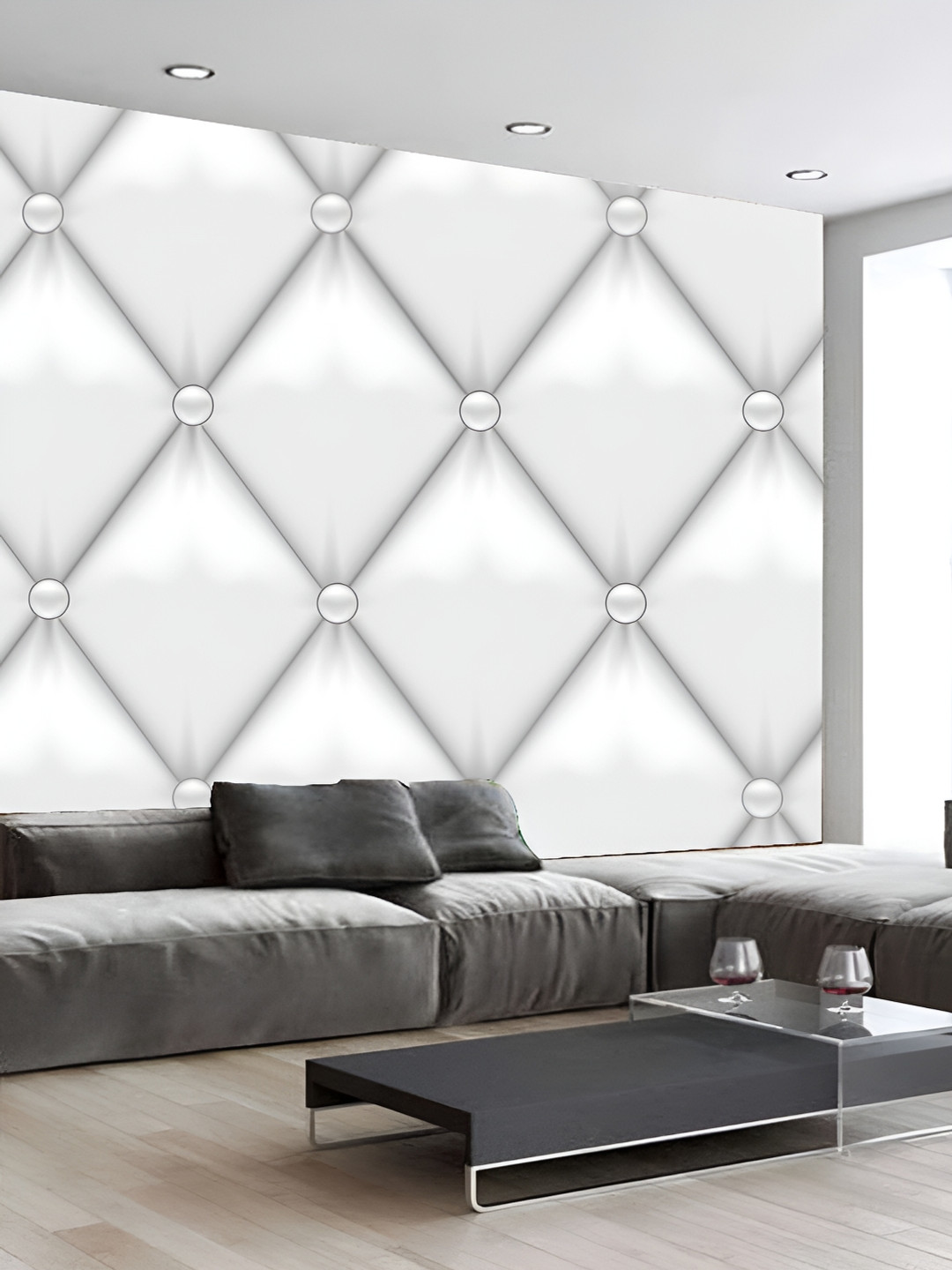 

KSHIRSA White Abstract Self Adhesive Wall Paper