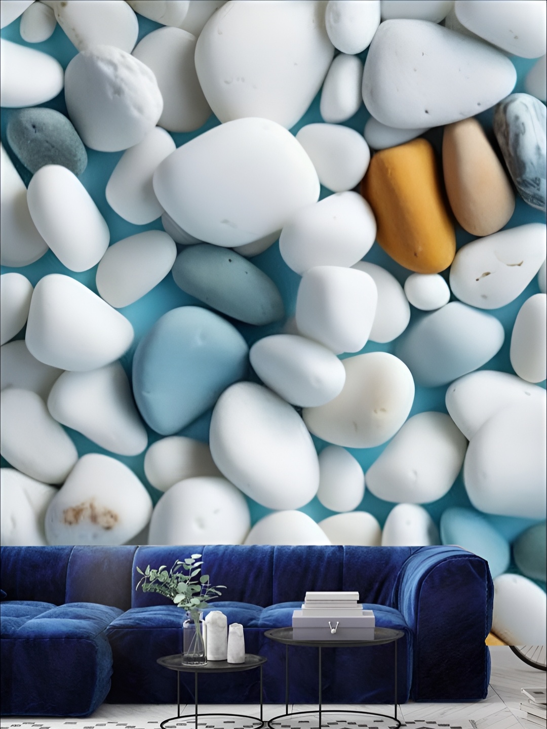 

KSHIRSA Blue Abstract Self Adhesive Wall Paper