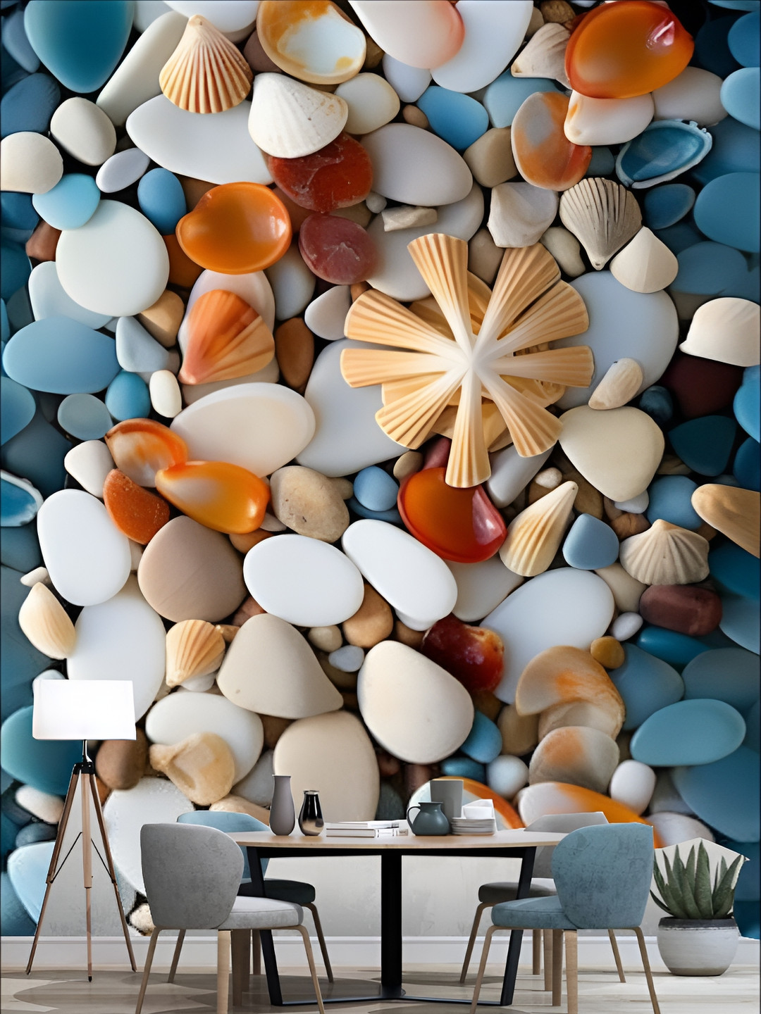 

KSHIRSA Blue Abstract Self Adhesive Wall Paper