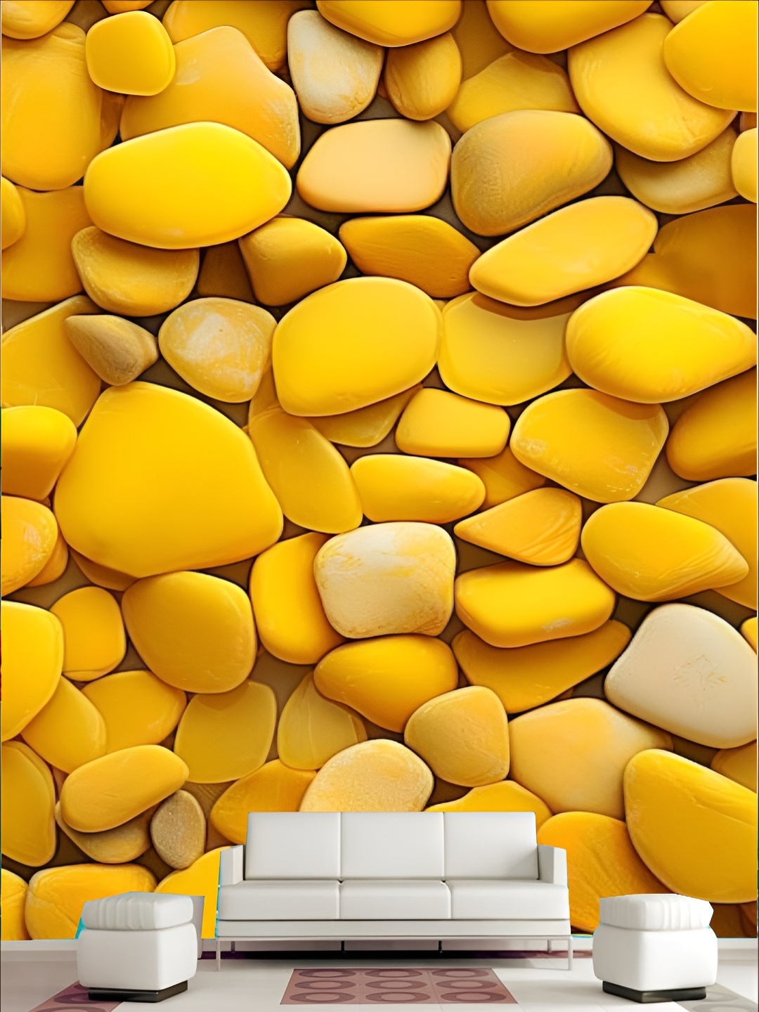 

KSHIRSA Yellow Printed Self-Adhesive & Removable Wallpaper Sticker